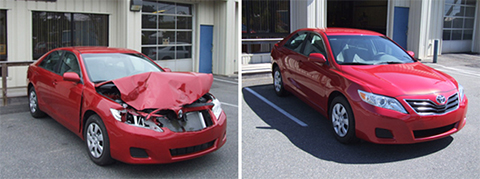 before after auto body repair
